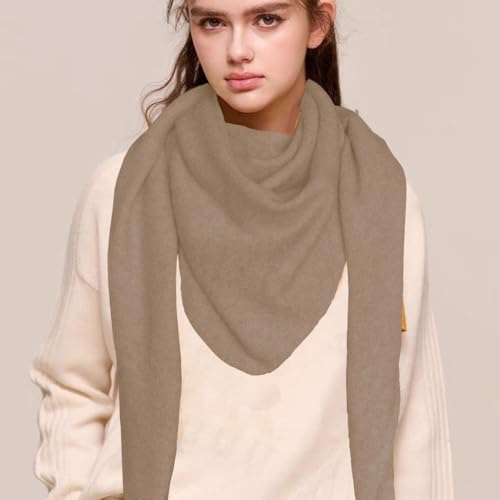 Shawl Wraps For Women,Womens Knitted Knotted Shawls Wool Cashmere Shoulder Top Sweater Shawl Scarf for Fall Winter - color: Khaki