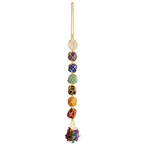 7 Chakra Healing Crystals Good Luck Indoor Home Wall Decoration Car Hanging Ornament Feng Shui Ornament Car Window Decoration Christmas Trees Ornament - color: C-style 6