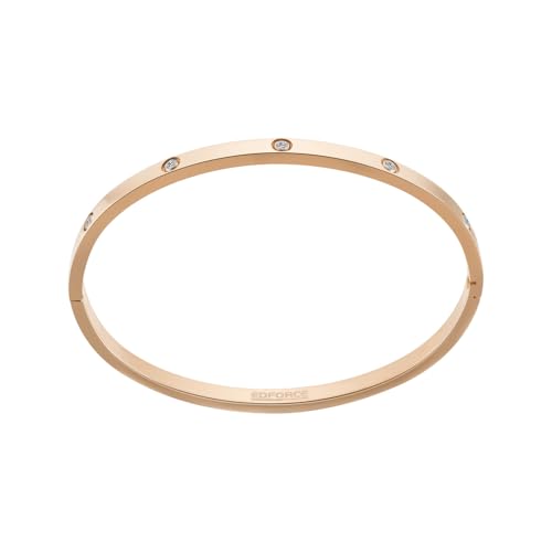 4mm Width Thin Love CZ Bangle Bracelet for Women - color: Rose Gold