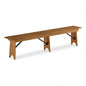 Vineyard 7' Barrel Brown Wood Folding Bench 12" x 84" - size: 84"