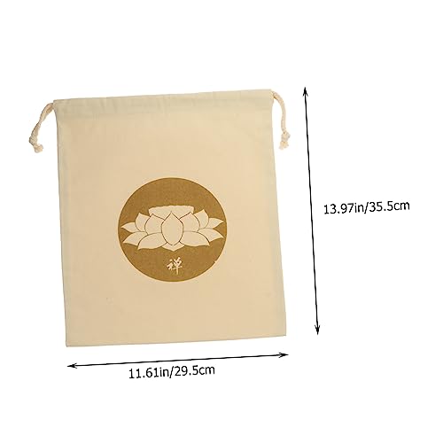 FRCOLOR 2Pcs Buddha Sound Bowl Drawstring Bag Cotton Linen Pouch for Meditation and Yoga Zen Style Adjustable Storage Bag for Singing Bowls