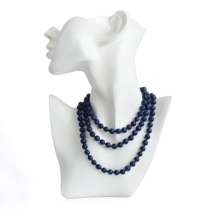 108 Beads Lapis Lazuli Mala Necklace for Meditation, Yoga, Prayer, Reiki & Spiritual Healing – Handcrafted 8mm Natural Gemstone Japa Mala for Spiritual Growth & Third Eye Activation