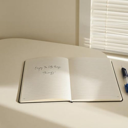 Lined Journal Notebook Linen Hardcover Ruled College Ruled Journals for Writing Note for Women Men Office School - color: Beige