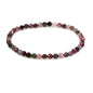 Keleny Gem Semi Precious Gemstones 4mm Round Beads Crystal Stretch Bracelet 7 Inch Unisex - color: Faceted Multicolor Tourmaline