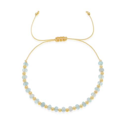 Rainbow Gemstone Beaded Bracelets Stack for Women, Handmade Gold Beads Natural Stones Stackable Strand Bracelet Summer Beach Jewelry Gift.