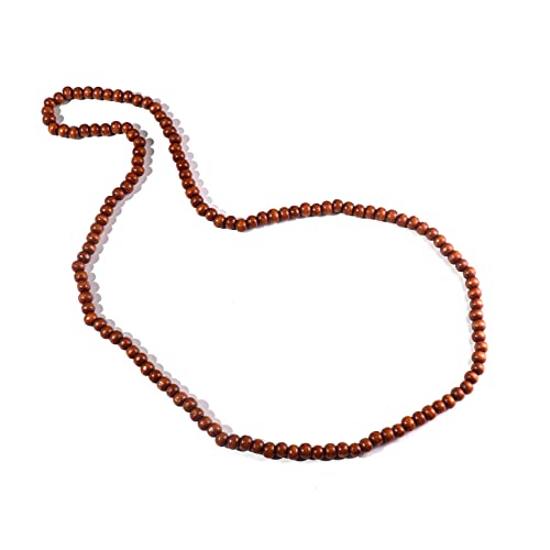 COLORFUL BLING Ethnic Natural Wood Beads Necklace for Men Women Africa Wooden Chain Chunky Strand Necklace Statement Hip Hop Jewelry - color: light brown