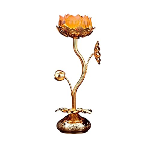 Candle Holder Zen Candlestick Retro Lotus Candle Holder Interior Decoration Table Decoration Accessories (Excluding Candles) Candlestick (Color : Grey, Size : S) (Grey M)