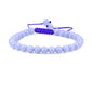 Keleny Natural Gemtone 6mm Round Beads Crystal Adjustable Braided Macrame Tassels Bracelets Unisex - color: Blue Angelite
