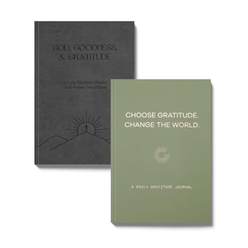 Gratitude Gifted Christian Prayer Journal - Black with 5-Minute Guided Gratitude Journal - Sage for Men & Women