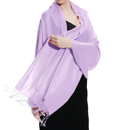TZ Promise Women Pashmina Shawls and Wraps for Evening Dresses,Soft Large Long Scarf for Wedding,Bride Bridesmaid Gifts - color: Lavender