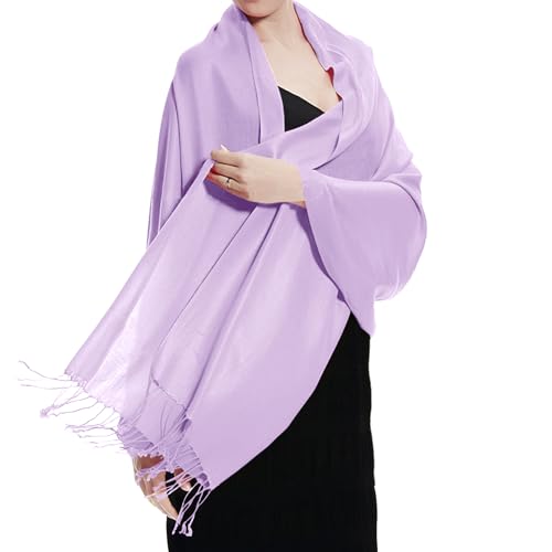 TZ Promise Women Pashmina Shawls and Wraps for Evening Dresses,Soft Large Long Scarf for Wedding,Bride Bridesmaid Gifts - color: Lavender