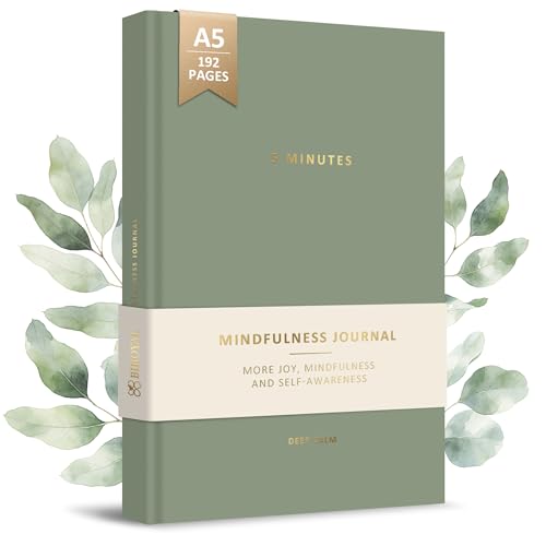 BIROYAL 5 Minute Gratitude Journal 2026 - Undated Daily Gratitude Journal for Women - 20 Weeks 5 Minute Guide Journals - Daily Journals with Prompts for Happiness, Mindfulness & Reflection - Self Care Gift - color: Green