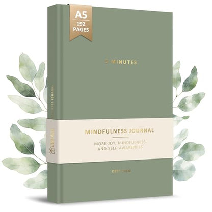 BIROYAL 5 Minute Gratitude Journal 2026 - Undated Daily Gratitude Journal for Women - 20 Weeks 5 Minute Guide Journals - Daily Journals with Prompts for Happiness, Mindfulness & Reflection - Self Care Gift - color: Green