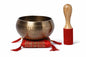 Tibetan Singing Bowl Set with Cushion & Mallet – Handmade Meditation Sound Bowl for Yoga, Healing, Mindfulness & Chakra Balancing (Brass, 5 Inch)