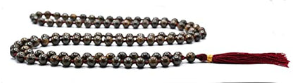 Amazing Gemstone Bronzite Mala Beads - 108 Prayer Beads for Meditation and Mindfulness Practice, Handcrafted Mala Beads with Natural Gemstones for Spiritual Healing and Relaxation (Knotted) - color: Bronzite, style: Knotted
