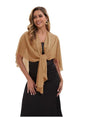 Baoqiya Chiffon Shawl Evening Scarf Shawls and Wraps for Women Wedding Party Bridal Scarves Cover Ups - color: Camel