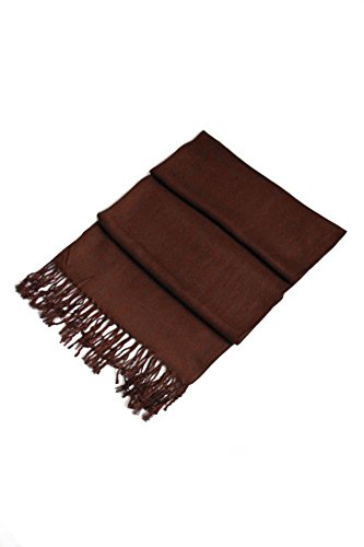Sakkas 78" X 28" Rayon from Bamboo Soft Solid Pashmina Feel Shawl/Wrap/Stole - color: Chocolate Brown