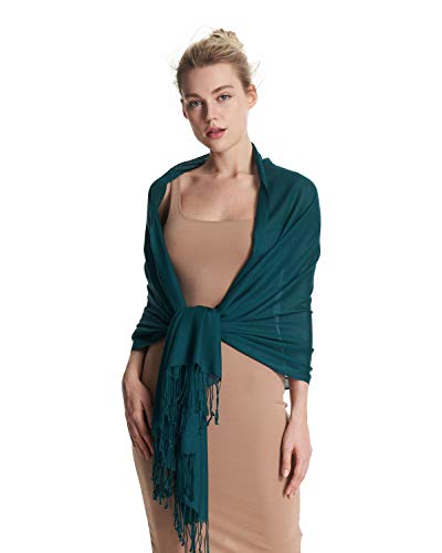 EURKEA Women's Scarf Pashmina Silky Soft Shawls Wraps Stole for Evening, Wedding and Gift - color: Moss Green