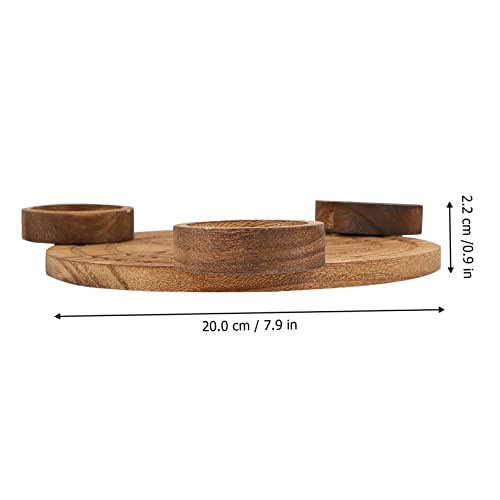 Wooden Candle Holder for Altar Table Decor Divination Rituals Modern Altar Plate Set