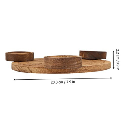 Wooden Candle Holder for Altar Table Decor Divination Rituals Modern Altar Plate Set
