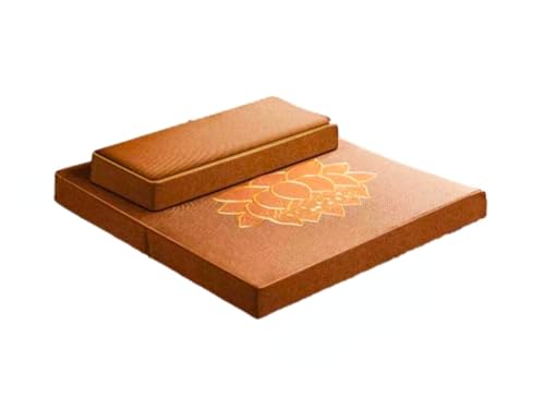 Large and Meditation Cushion,Square Handcrafted Meditation Mat,Portable Foldable Floor Cushion Outdoor Coconut Fibre Linen Yoga Cushion(Size:24x24inch,Color:Light Brown) - color: Light Brown, size: 24x24inch