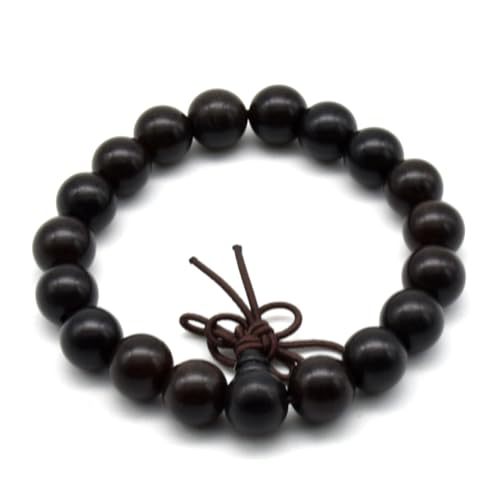 Zen Dear Unisex Natural Ebony Wood Buddhist Prayer Bead Necklace Bracelet Tibetan Prayer Mala Beaded Black - style: 10mm 19beads
