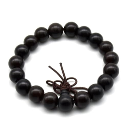 Zen Dear Unisex Natural Ebony Wood Buddhist Prayer Bead Necklace Bracelet Tibetan Prayer Mala Beaded Black - style: 10mm 19beads