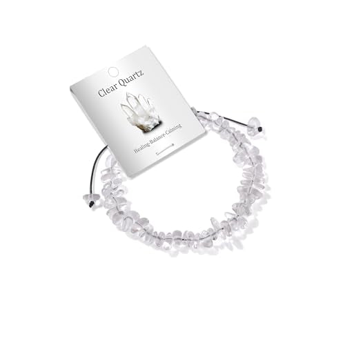 Adjustable Natural Small Gemstone Beaded Bracelet Gravel Beads Crystal Healing Bracelet for Women Reiki Spiritual Jewelry Gifts - color: Clear Quartz, size: Gravel Beads