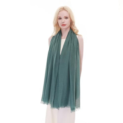 RIIQIICHY Scarf for Women Lightweight Solid Color Long Fashion Gauze Scarves Shawl Wrap - color: Dark Green
