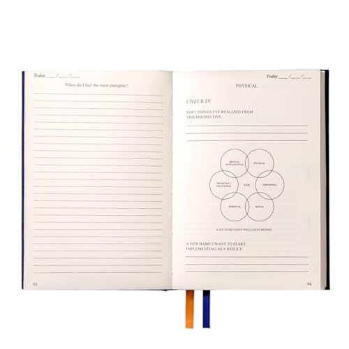 Whole Self Journal,Guided Journal - A5 Linen Bound, Minimalist, Daily Journaling - Wellness and Holistic Themed, Gratitude, Self-Help, Mindfulness, Healing, Self-Care Routine, Mental Health.