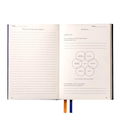 Whole Self Journal,Guided Journal - A5 Linen Bound, Minimalist, Daily Journaling - Wellness and Holistic Themed, Gratitude, Self-Help, Mindfulness, Healing, Self-Care Routine, Mental Health.