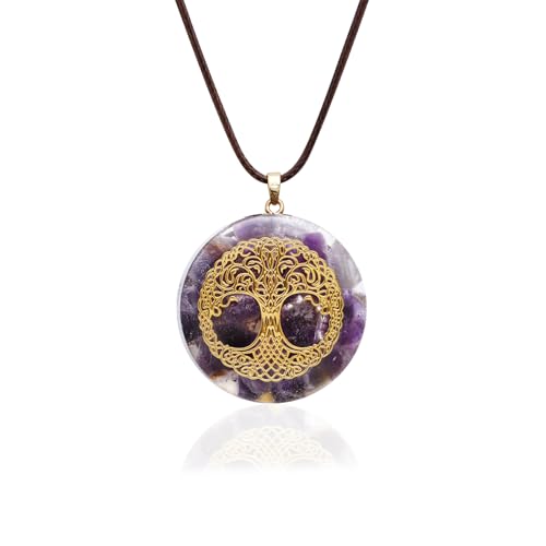 Day Day Up Tree of Life & OM Symbol Orgone Pendant Necklace – Chakra Balancing Energy Jewelry for Meditation - style: Style 4