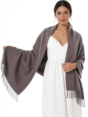 Sumolux Scarf for Women Pashmina Shawls Wraps for Evening Dresses Wedding Bridesmaid Gifts Winter Warm Soft Scarves - color: Mocha