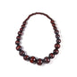 COLORFUL BLING Ethnic Natural Wood Beads Necklace for Men Women Africa Wooden Chain Chunky Strand Necklace Statement Hip Hop Jewelry - color: short dark