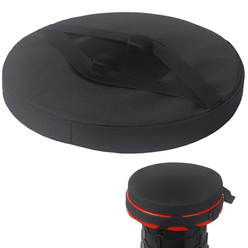 Telescopic Stool Cushion, Round Thickened Folding Stool Seat Cushion with Memory Foam for Retractable Camping Stool (Black)(Not Include Stool) (1 Pack) - style: 1PCS