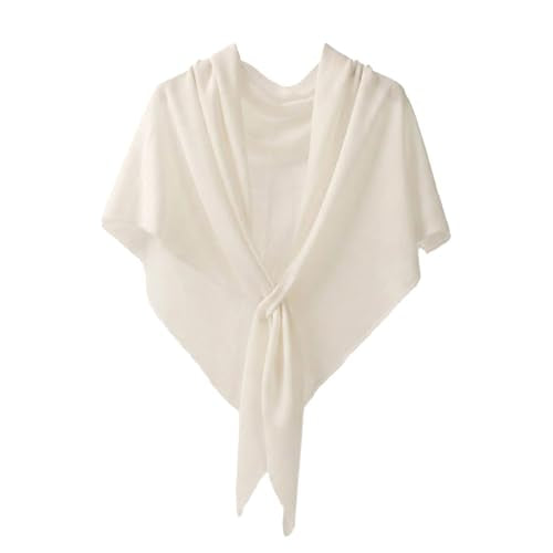 Cashmere Blend Shawl Wraps for Women,Cashmere Poncho Pashmina for Women Travel Scarf for All-Season with Gift Box - color: White