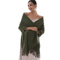 RIIQIICHY Winter Scarfs for Women Pashmina Shawls Wraps for Evening Dresses Large Warm Soft Scarves - color: Green