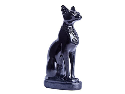 EASCHEER Egyptian Cat Goddess Bastet Statue Egyptian Décor 1PCS(4.2 inches Black) - color: Black Bastet