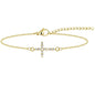 3mm Diamond Classic Tennis Bracelet for Women Dainty, Gold Jesus Cross Bracelets Trendy, 14K Gold Plated Heart/Evil Eye/Pearl/Starfish & Seashell Charm Bracelets for Women Bulk - style: CZ Cross-Gold