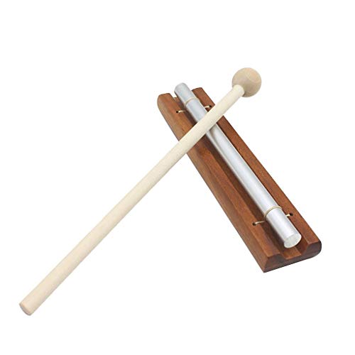 Solo Chime on Wooden Base w/Mallet Single Rod for Yoga Meditation Energy