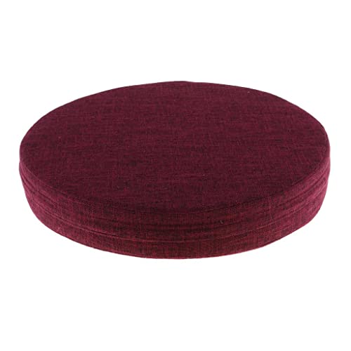 6cm Portable Round Yoga Meditation Cushion - Weight Breathable Linen, Perfect for Home and Outdoor Exercise - Wine Red