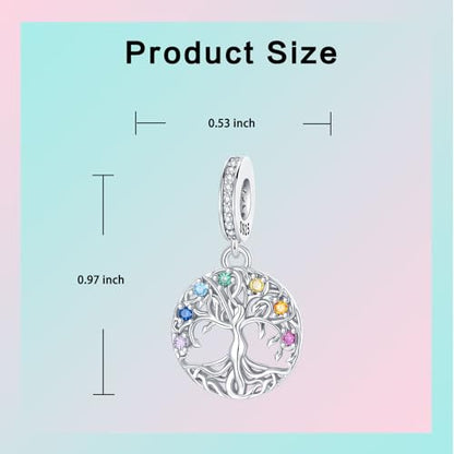 Prayer Cross Elephant Airplane Suitcase Charm 925 Sterling Silver Charms fits for Bracelets Necklace Pendant Bead Charms Jewelry Gift for Women Family - color: 7 Chakra Charm