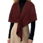 RIIQIICHY Shawl Wrap Women Pashmina Triangle Cape Knit Sweater Scarf for Fall Winter Fashion Accessory - color: Dark Red