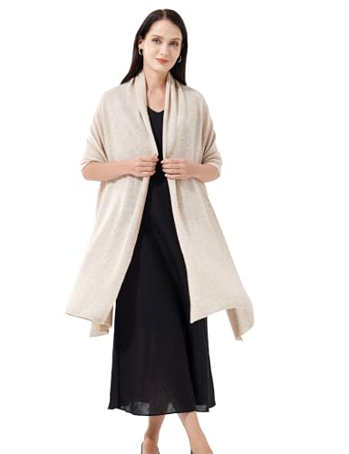 Soft Cashmere Blend Wrap Chic Scarf Stole for Women Wayfarer Travel Extra Large 87"x28" - color: Mottle Camel