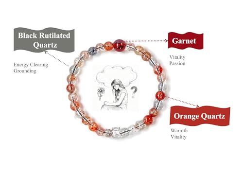 Birth Flower Crystal Bracelets for Women, Handmade Natural Gemstone Stretch Jewelry with Healing & Positive Energy - color: Jun. Rose & Quartz（2）