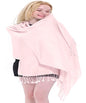 CJ Apparel Solid Color Tassels Design Nepalese Shawl Scarf Wrap Stole Throw Head Wrap Pashmina Gift Hand Made in Nepal New - color: Light Pink