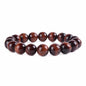 Justinstones Gem Semi Precious Gemstone 10mm Round Beads Stretch Bracelet 7 Inch Unisex - color: AA Red Tiger Eye