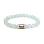 Morchic 8mm Genuine Gemstone Stretch Bracelet for Women Men Unisex, Natural Energy Crystal Stone Beads, Classic Simple Design Cuff Birthday Gift 7.5 Inch - color: Aquamarine
