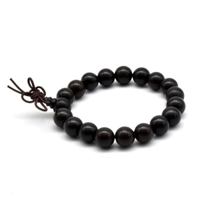 Zen Dear Unisex Natural Ebony Wood Buddhist Prayer Bead Necklace Bracelet Tibetan Prayer Mala Beaded Black - style: 10mm 19beads