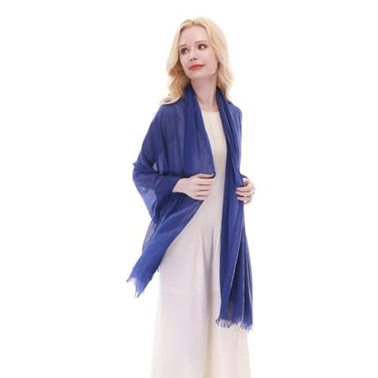 RIIQIICHY Scarf for Women Lightweight Solid Color Long Fashion Gauze Scarves Shawl Wrap - color: Royal Blue